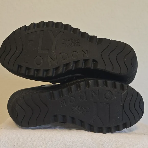 Fly London Black Lace Up Boots - Picture 14 of 16